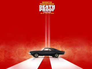Car parked red white striped - road free wallpaper