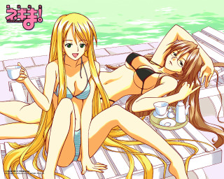 Poolside bikini girls coffee ocean - the other hand free wallpaper