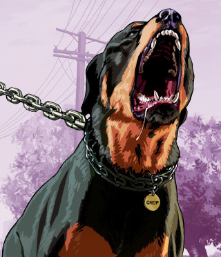 Dog chain mouth open tongue - wide free wallpaper