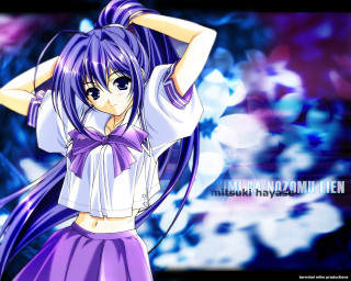 Anime girl purple hair school 2 - lyco art free wallpaper