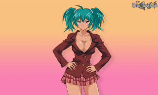 Blue hair pink background anime - blue hair free wallpaper
