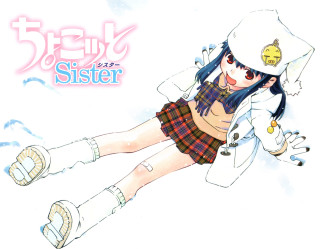 Girl sailoroutfit flying bandages plaids - leg free wallpaper