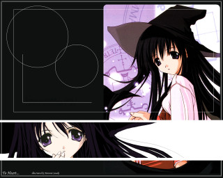 Girl black hair witch hat - a pink shirt free wallpaper