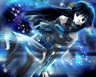 Woman blue dress sword anime - egyptian art free wallpaper