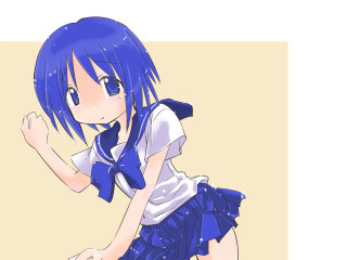 Blue hair girl sailor uniform - a picture free wallpaper