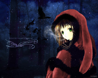Girl hoodie dark forest bats - overhead free wallpaper