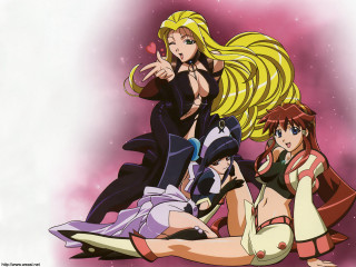 Anime girls group pointing eizan - the ground together free wallpaper
