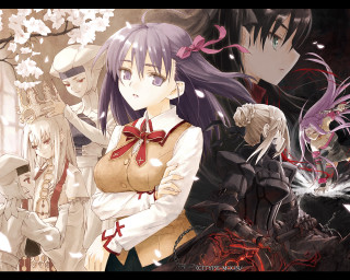 Anime characters flowers armor school - ufotable free wallpaper
