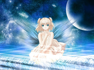 Fairy wave ocean moon stars - in the ocean free wallpaper