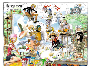 Cartoon kitchen food drinks bike - visual art free wallpaper