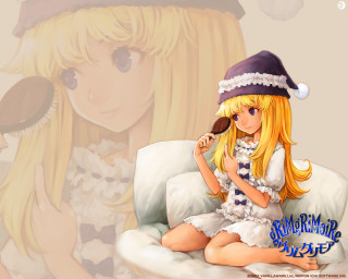 Blonde girl couch hat brush - a brush free wallpaper