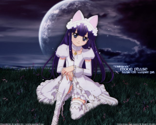 Anime girl moon gothic portrait - moon free wallpaper