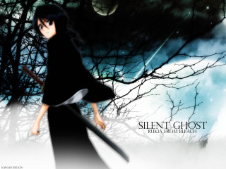 Woman black dress sword fullmoon - branch free wallpaper