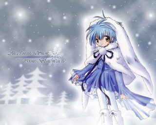 Anime girl blue dress snowflake - a blue dress free wallpaper