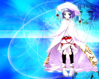 White dress woman anime honeycomb - a white hat free wallpaper