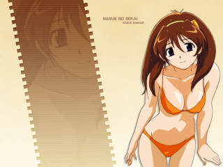 Cartoon woman bikini anime eizan - sōsaku hanga free wallpaper