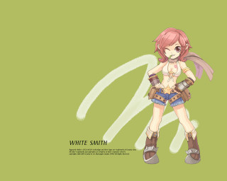 Pink hair girl green background - chizuko yoshida free wallpaper