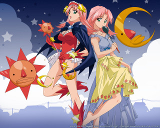 Anime girls starry sky moon - a sky free wallpaper