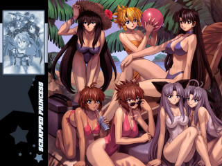 Beach girls starfish bikini anime - object free wallpaper