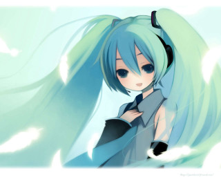 Anime girl blue hair black - blue hair free wallpaper