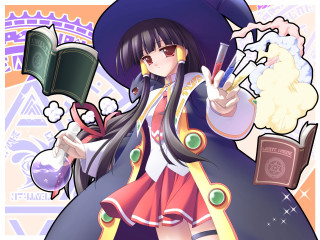 Witch magic float book hat - a sheep free wallpaper