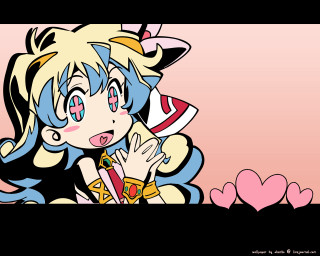 Heart character pink hearts alice - a black border free wallpaper