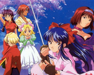 Anime girls fireworks stars katana - firework free wallpaper