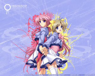 Anime pinkhair blueeyes holdinghands schooluniform - pink hair free wallpaper