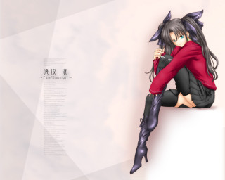 Woman sitting redjacket blackboots greeneyes - a red jacket free wallpaper