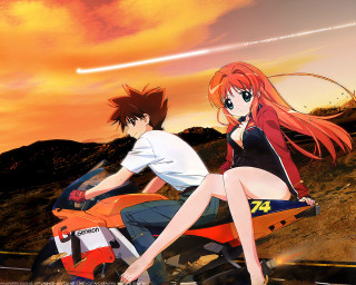 Desert motorcycle sunset jet couple - the desert free wallpaper