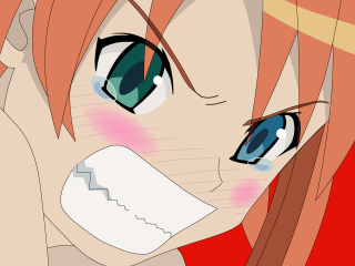 Anime girl pink hair blue 12 - neoexpressionism free wallpaper