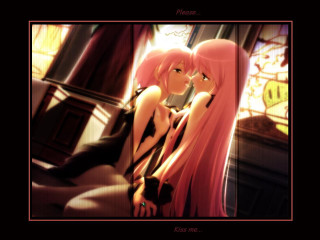 Anime girls stainedglass gothic portrait - stained glass window free wallpaper