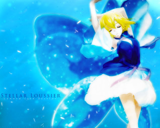 Blue dress umbrella anime blonde - farid mansour free wallpaper