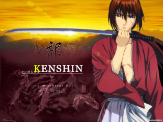 Kenshin sunset anime sword brownhair - aestheticism free wallpaper