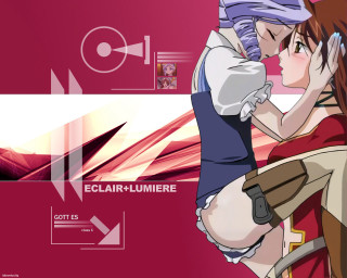 Anime couple kiss red pink - red free wallpaper for desktop