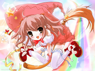 Girl long hair pink hat - star and a star free wallpaper