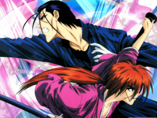 Anime boys purple black swords - sword free wallpaper