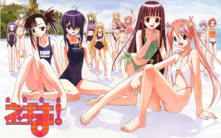 Beach girls sitting bikini manga - a group of girls free wallpaper