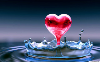 Heart floating water splash drop - object free wallpaper