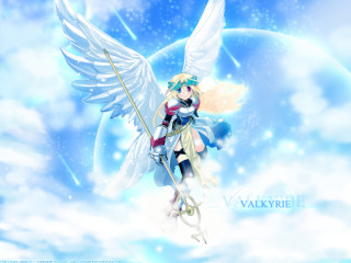 Angelic pegasus skyline blonde wings - a blue sky background free wallpaper