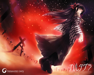 Woman long dress field crosses - a long dress free wallpaper