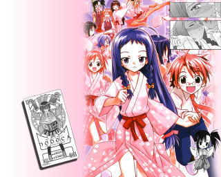 Anime girls pink kimono braids - a picture of a group free wallpaper