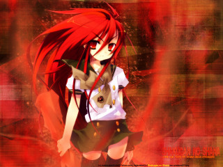 Red haired girl anime school - background free wallpaper