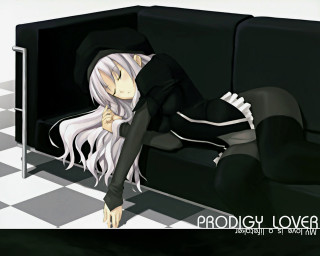 Woman laying couch argyle silver - free gaming wallpaper