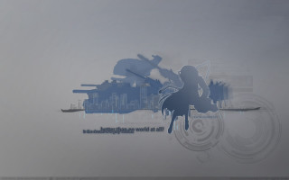 Woman horse city skyline blue - a horse in front free wallpaper