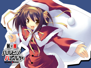 Santa woman umbrella christmas haruhi - a white umbrella free wallpaper