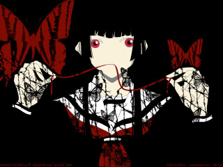 Woman red eyes scissors butterfly - red eyes holding free wallpaper
