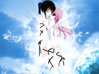 Pink hair angel wings girls - gothic free wallpaper