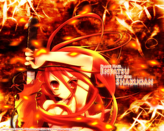 Red haired anime girl bat - explosion free wallpaper