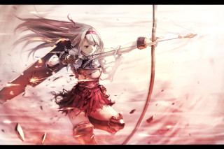 Woman bow arrow red dress - a red skirt free wallpaper